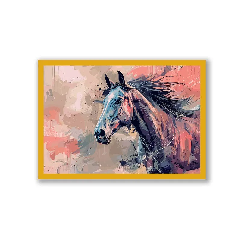 Colorful Mane Wall Art with Gold Frame media 4