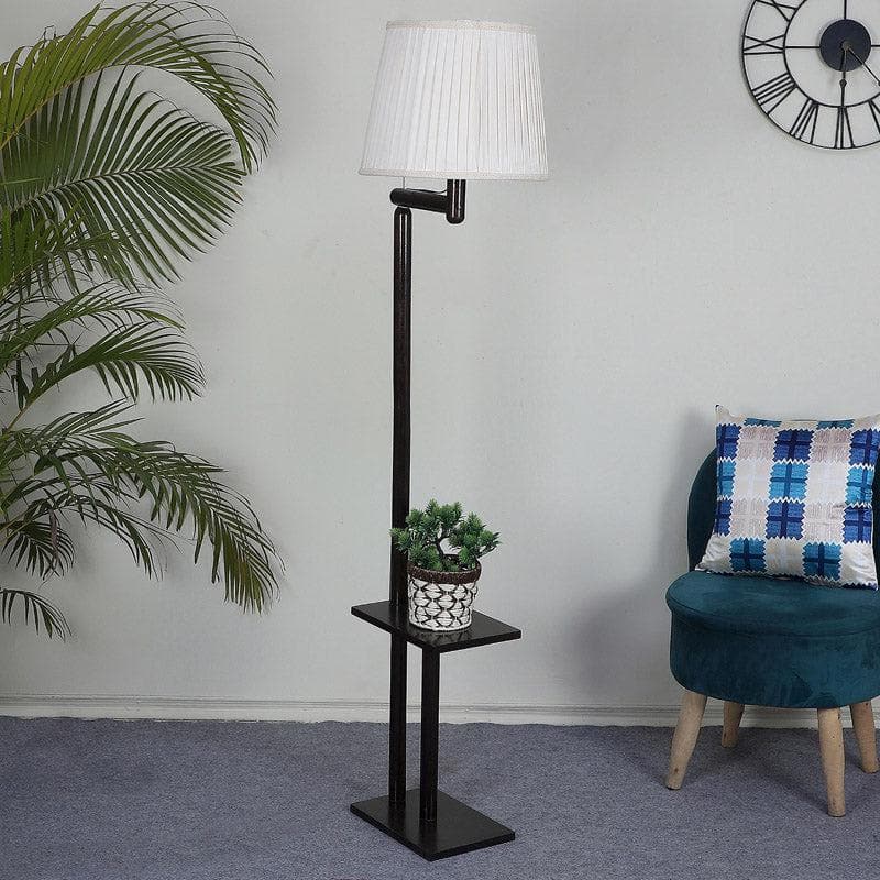 Mishuna Enya Wooden Floor Lamp With Shelf media 3