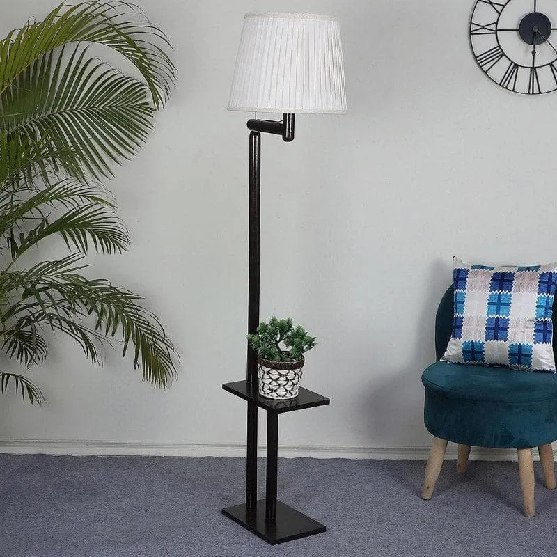 Mishuna Enya Wooden Floor Lamp With Shelf media 3