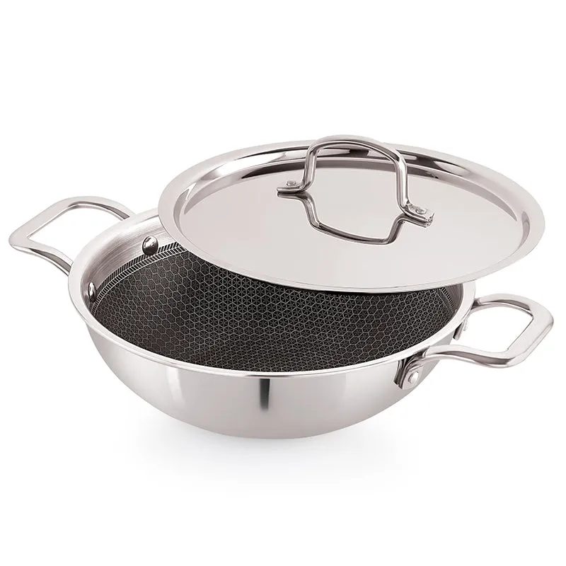 Nirlon Kadhai With Lid - 1500 mL/8 Inches media 10