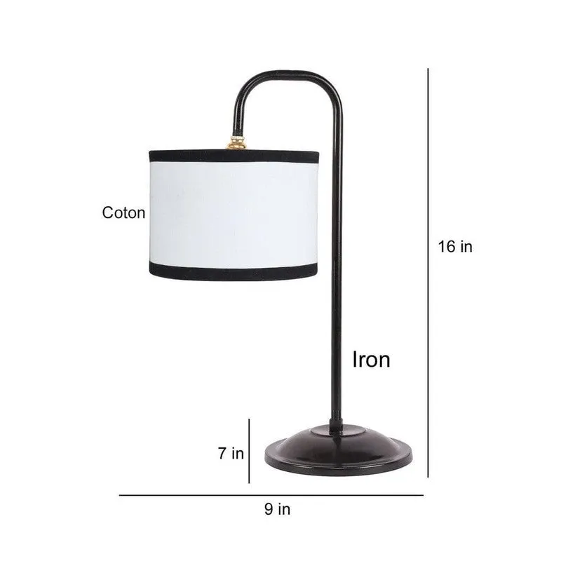 Flynn Arch Fabric Table Lamp - White,Black media 7