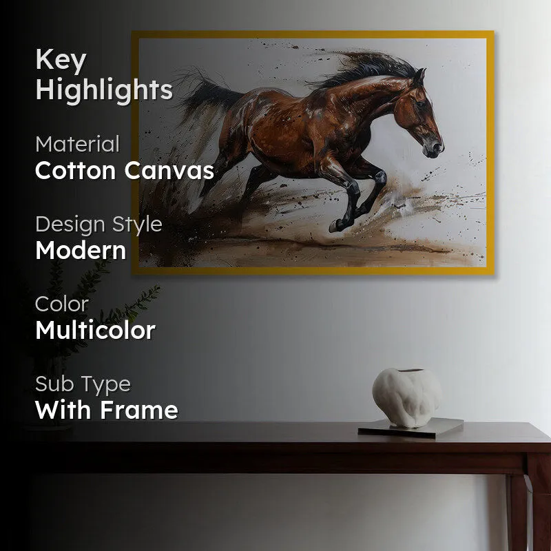 Roan Gallop Wall Art with Gold Frame media 2