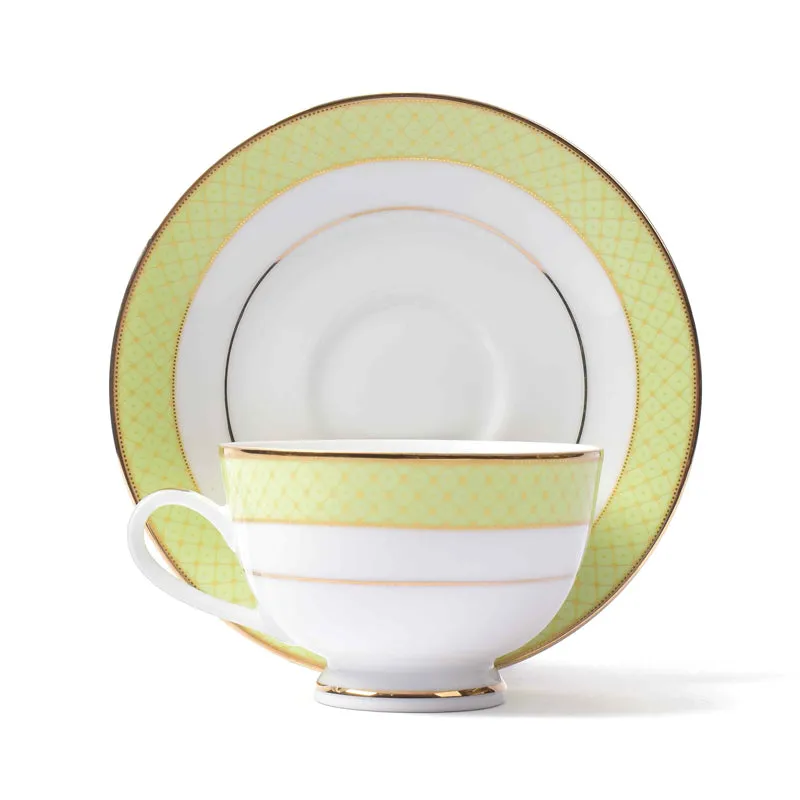 Princely 24k Gold Brushed Porcelain Tea Cup & Saucer (280 mL) - Set of Six media 6