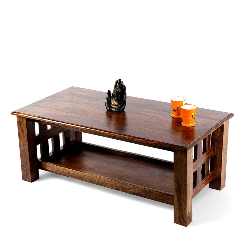 Brenox Sheesham Wooden Center Table - Dark Brown media 5