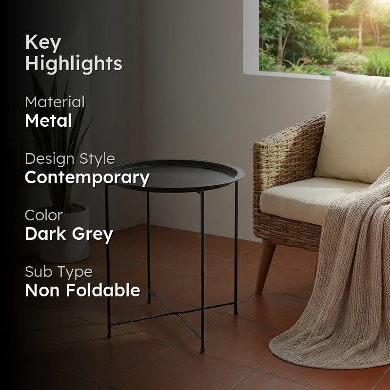 Cedar Metal Side Table - Dark Grey media 2