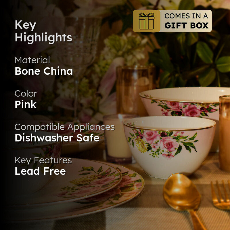 Garland 24k Gold Brushed Bone China BrushedDinner Set - 21 Piece Set media 2