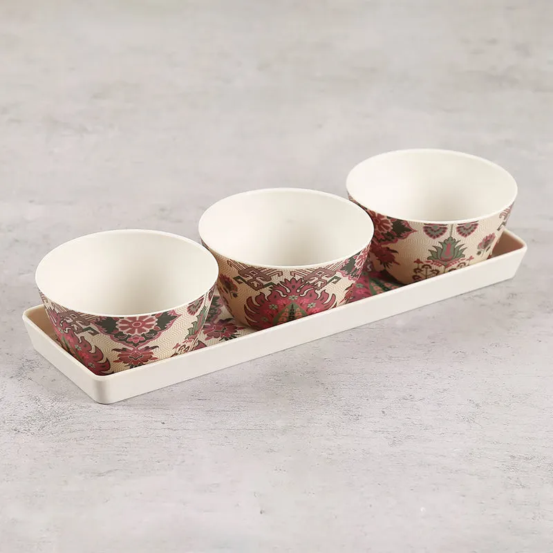 India Circus Legacy Bone China Snack Bowl With Tray (150 mL) - Four Piece Set media 3