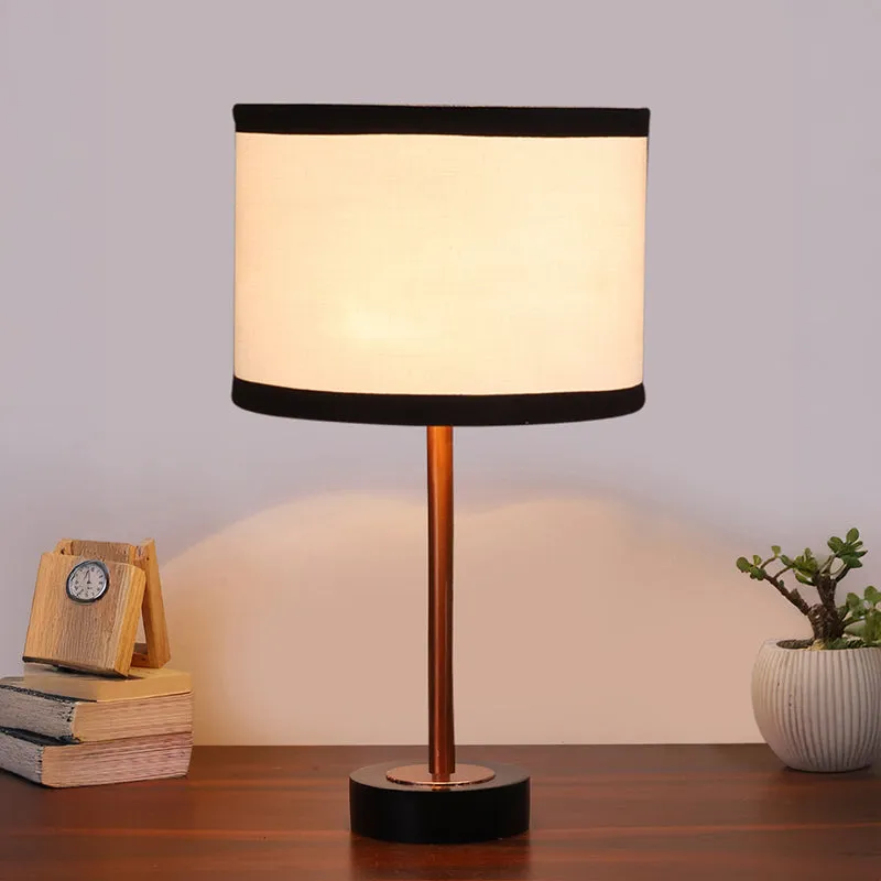 Cotin I Stripe Rodin Wooden Table Lamp - White,Copper,Black media 2