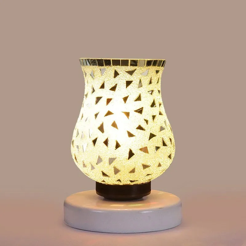 Glossia Mosaic Glass Table Lamp With Wooden Base - Multicolor media 6