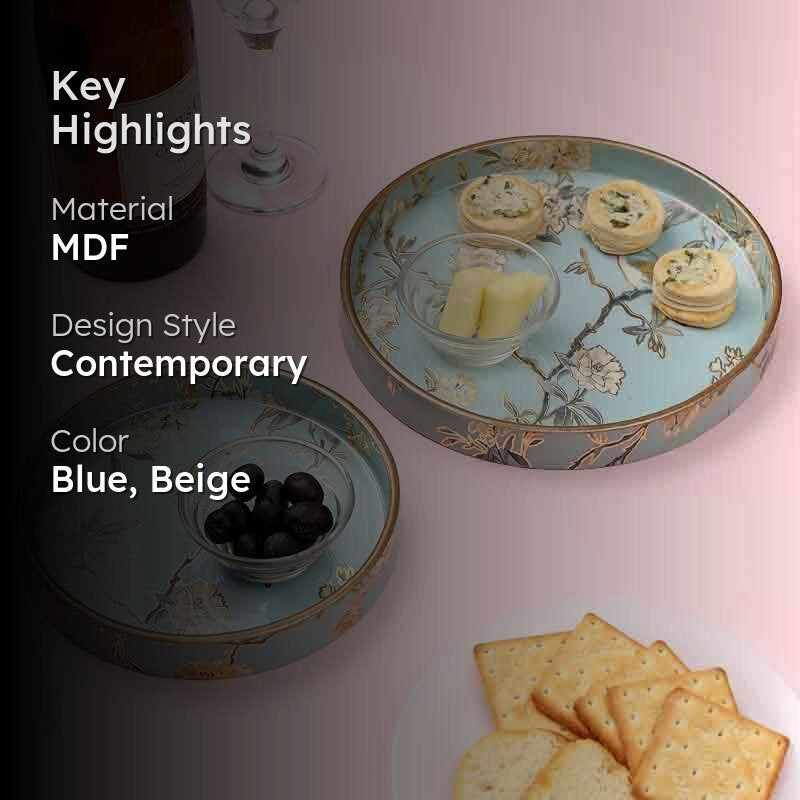 Chirpy Circular Serving Tray - Set Of Two media 2