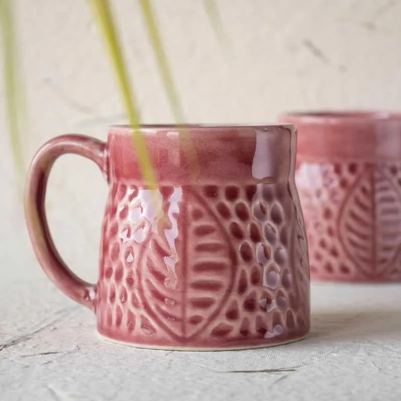 Strawberry Stoneware Coffee Mug (350 mL Each) - Set of Two media 1