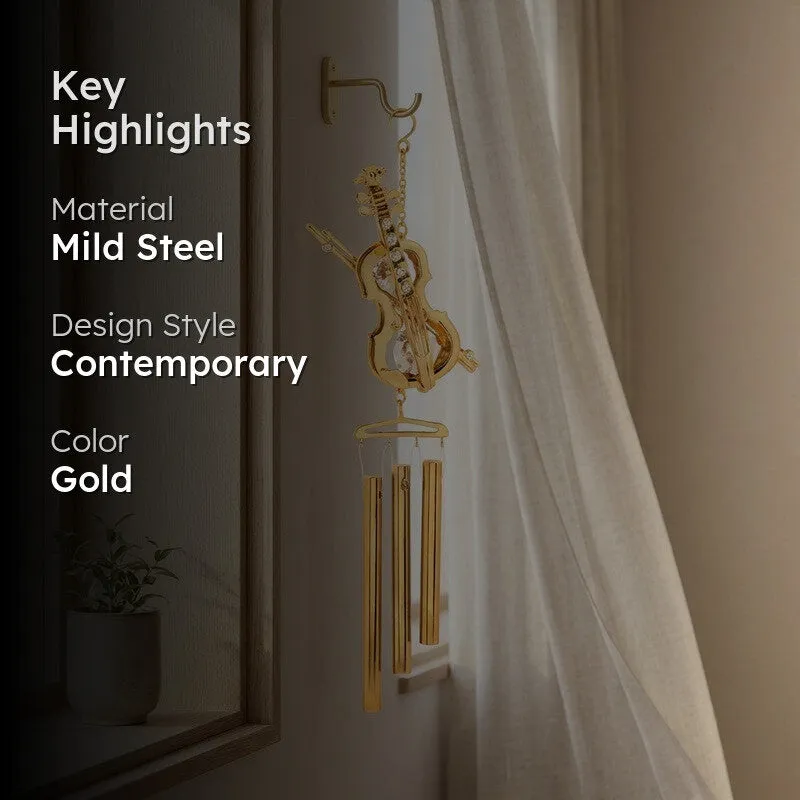 Golden Voilen 24K Gold Plated Mild Steel Windchime media 2