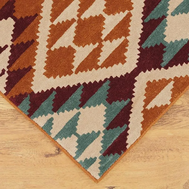 Belladonna Hand Tufted Geometric Wool & Nylon Carpet - Maroon media 5