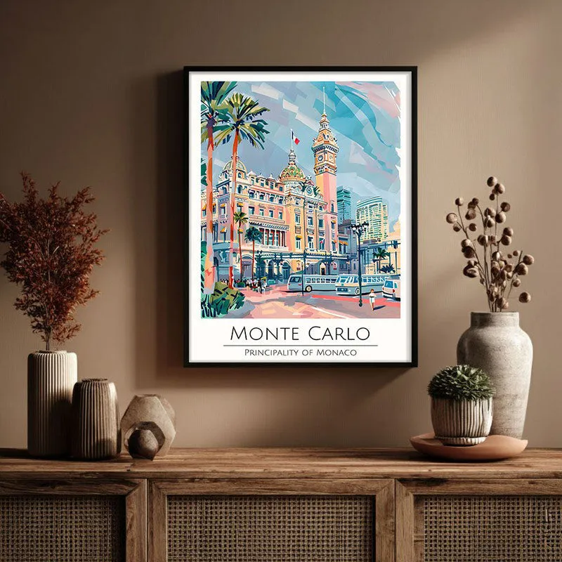 Vintage Monte Carlo Framed Canvas Wall Painting media 3