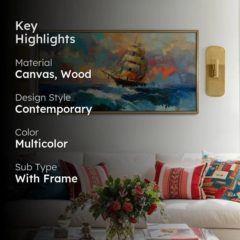 Open Sea Canvas Wall Painting With Frame media 2