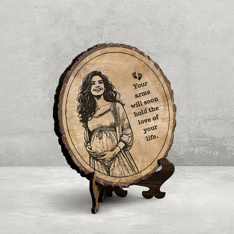 Love Of Your Life Wood Showpiece - Round media 3