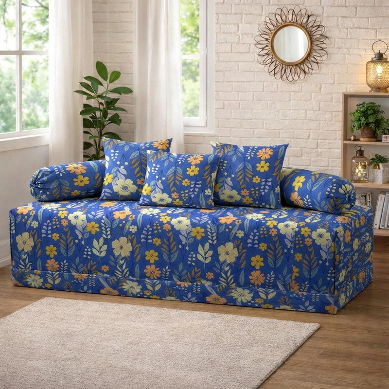 Rosellea Printed Diwan Set - Six Piece Set