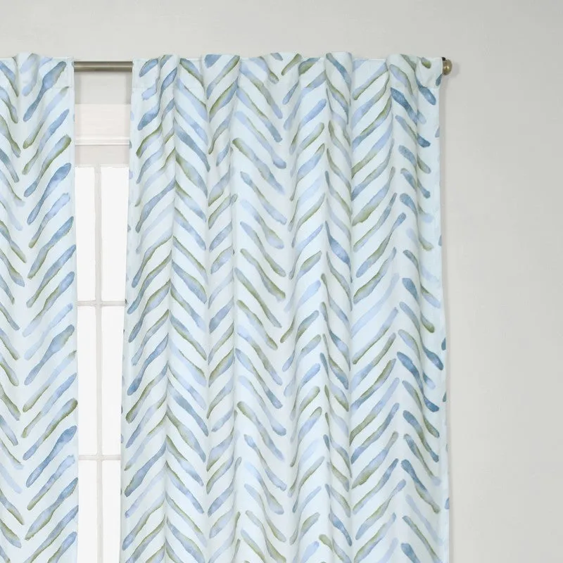 Tranquebar Home Artistic Flow Cotton Curtains(Blue) - Set Of Two media 4