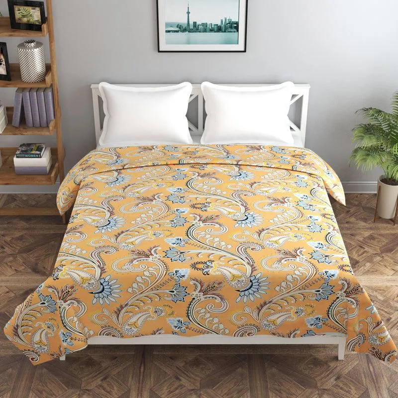 Rajput Weaves Ethnic Cotton Duvet Cover (Yellow) - 210 TC media 4