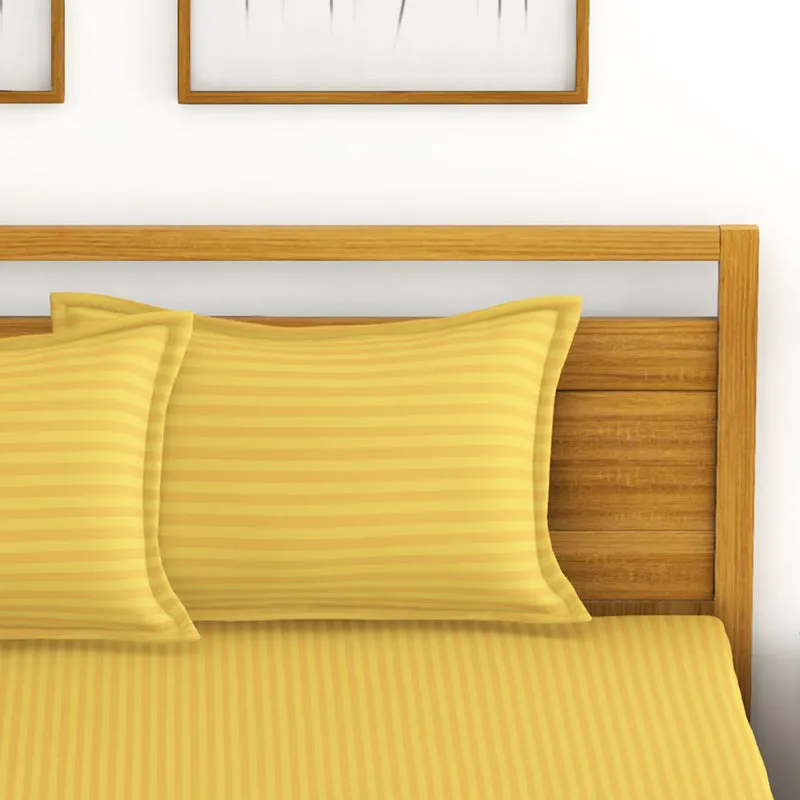 Hilton Cotton Bedsheet (Golden Yellow) - 210 TC media 5