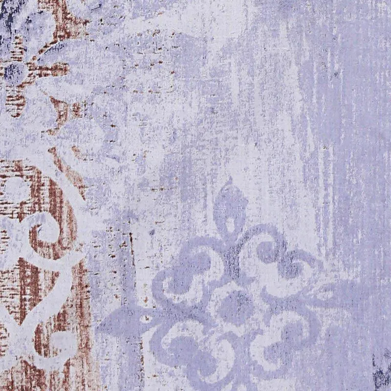 Close-up of the blue and brown abstract ethnic pattern on the fabric