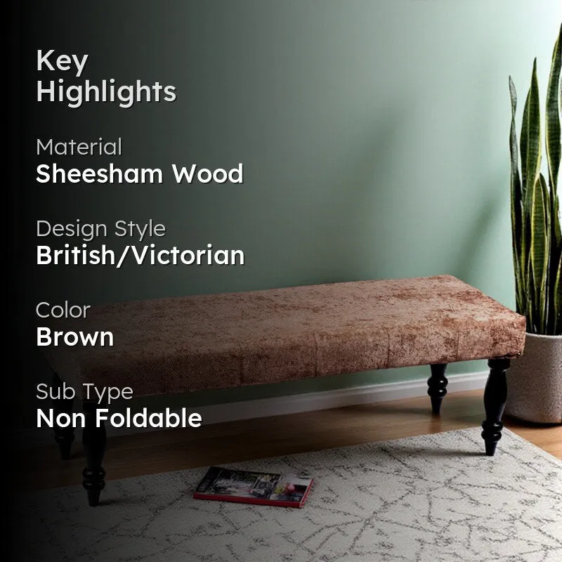 Aximo Sheesham Wooden Bench - Brown media 2