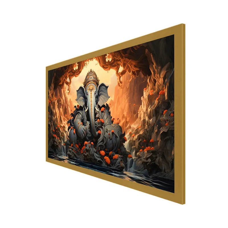 Divine Gajanana Wall Painting With Frame media 6