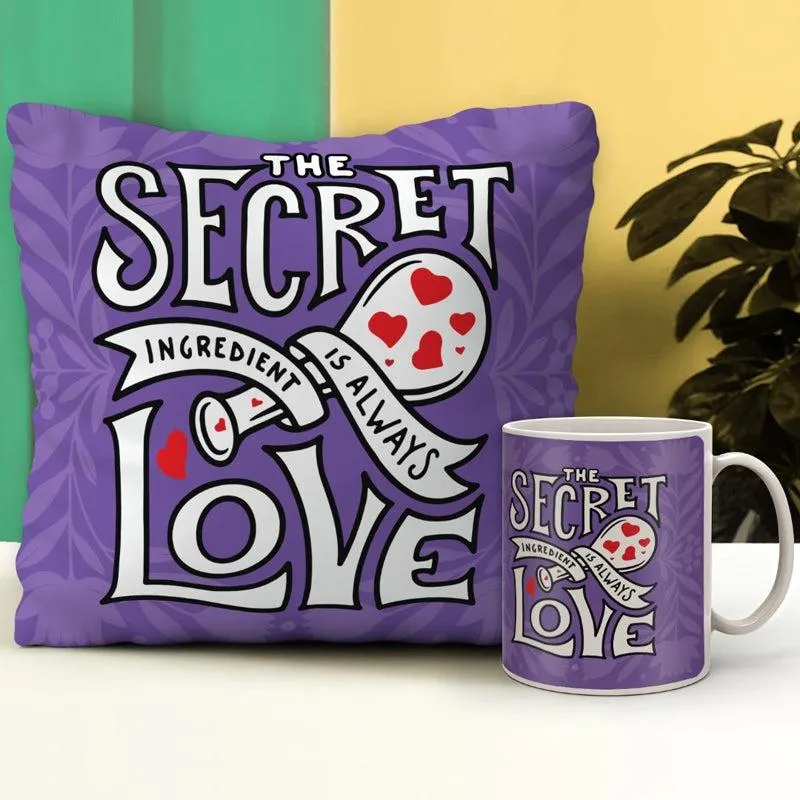 The Secret Ingredient Purple Cushion Cover & Mug (300 ML) - Two Piece Set media 1