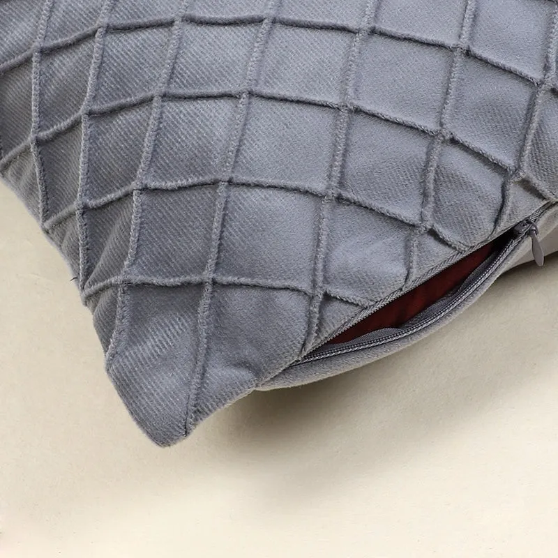 Swayam Lohita Pintex Velvet Cushion Cover (Grey) - Set of Two media 5