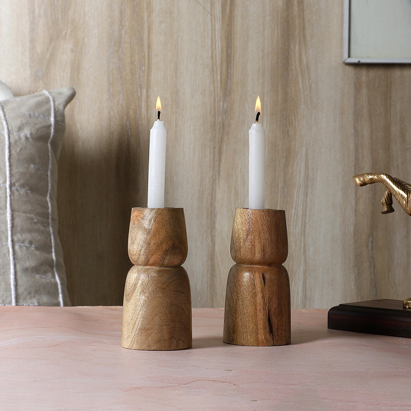 Timbra Mango Wood Candle - Set Of Two