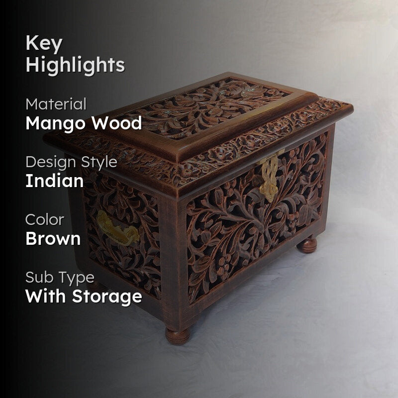 Arysta Decorative Wood Jewel Box - Brown media 2