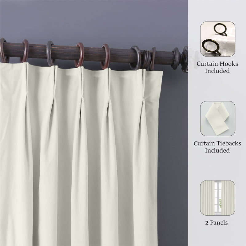 Imora Double Pinch Pleat Short Width Curtain - Ivory media 4