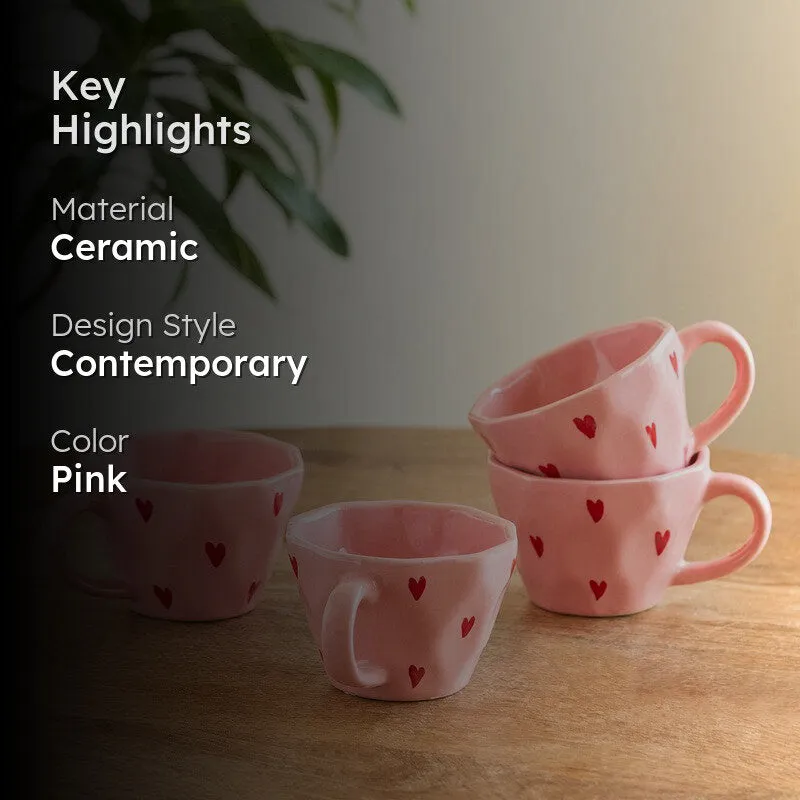 Poppy Ceramic Tea Cup (210 mL Each) - Set Of Four media 2