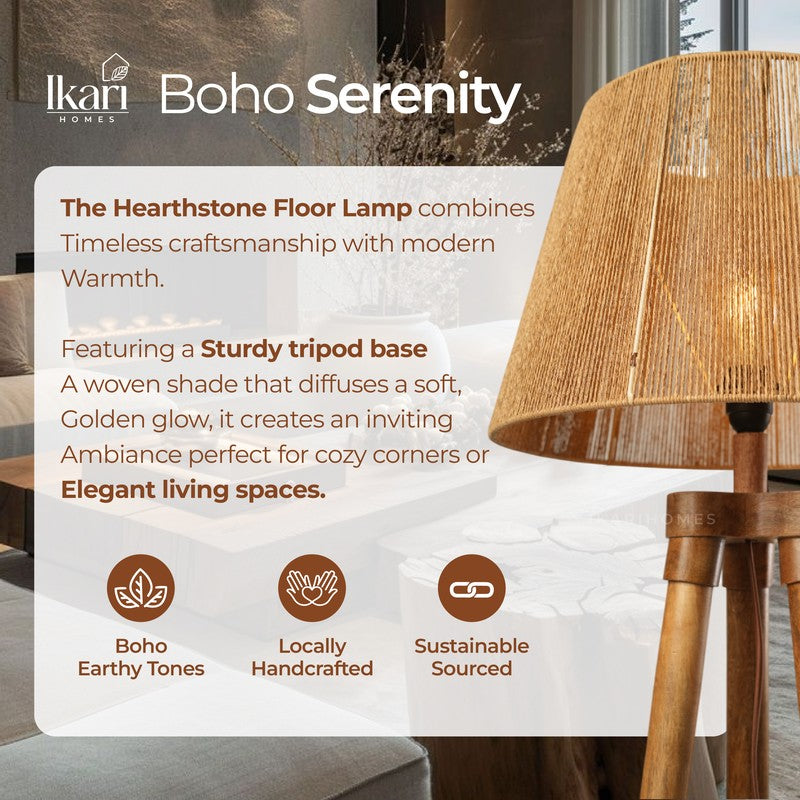 Nordic Tripod Acacia Wood Floor Lamp media 6