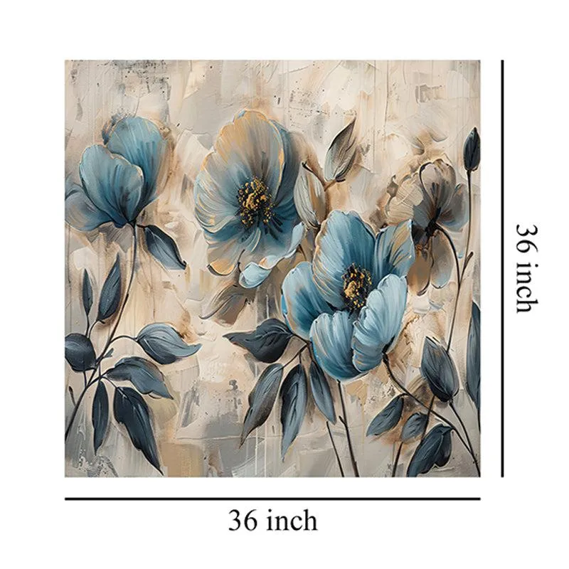Blossoms in Blue Wall Painting media 8