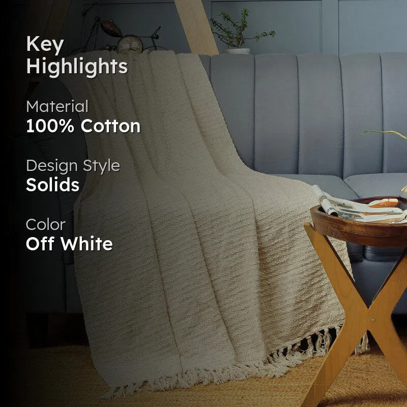 Frayra Cotton Throw - Off White media 2