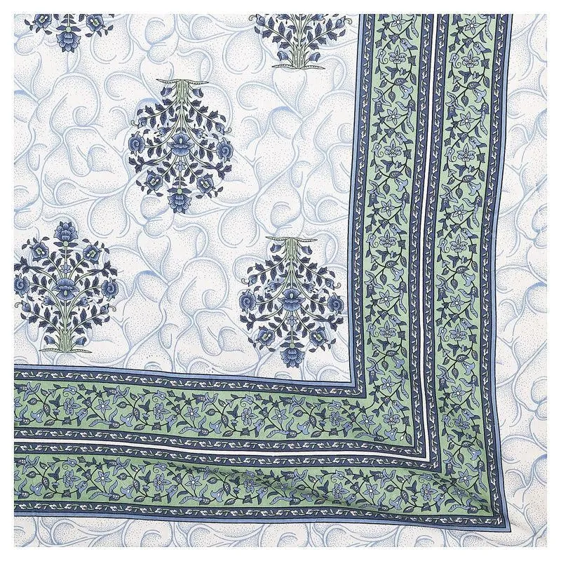 Anant Floral Cotton Bedsheet (Green) - 144 TC media 4