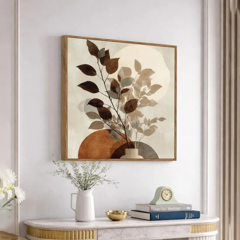 Leaf Reflection Canvas Wall Art With Frame media 5