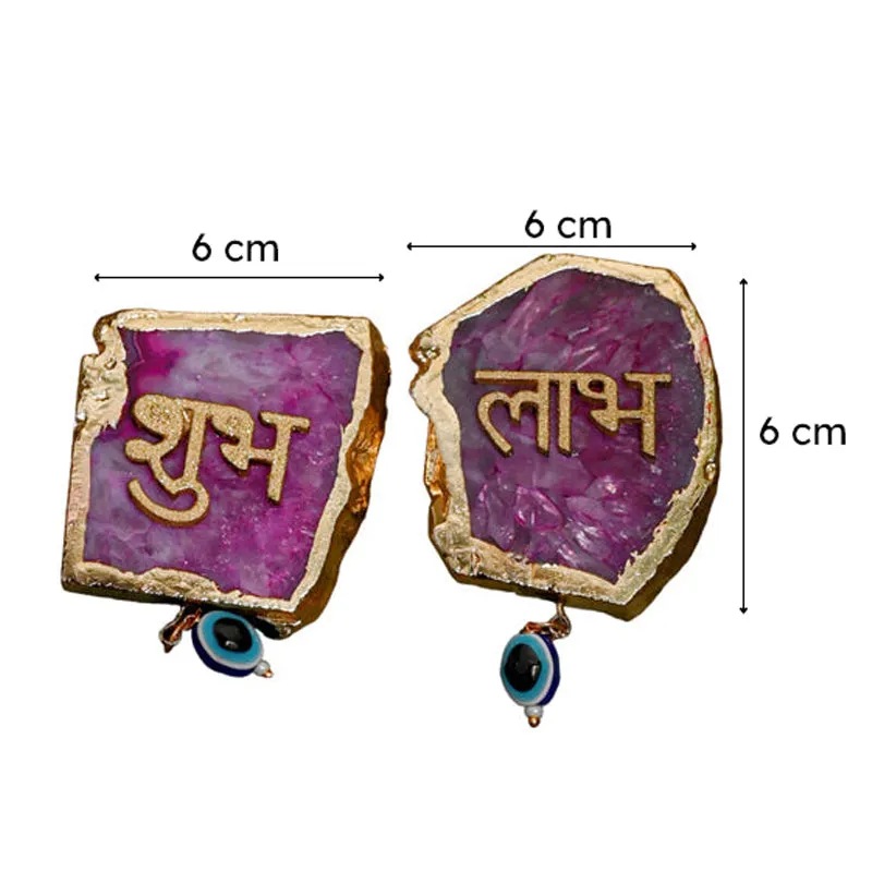 Shub Labh Agate Wall Accents (Pink) - Set Of Two media 5