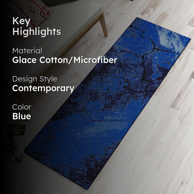Edith Abstract Micro Fiber Runner Rug - Blue media 2