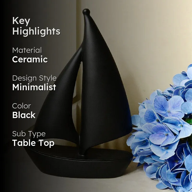Elvara Abstract Sailboat Showpiece media 2