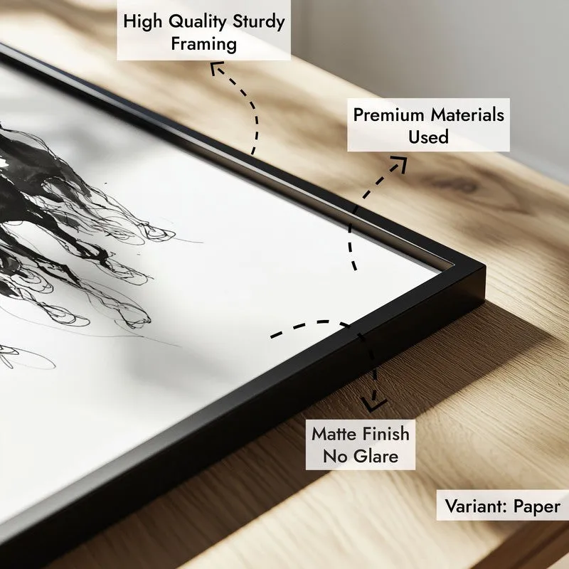 Spirit Horse Canvas Wall Painting With Black Frame media 9