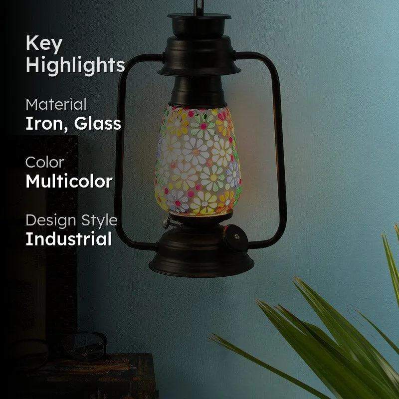 Madhura Mosaic Lantern Iron Wall Lamp - Black media 2