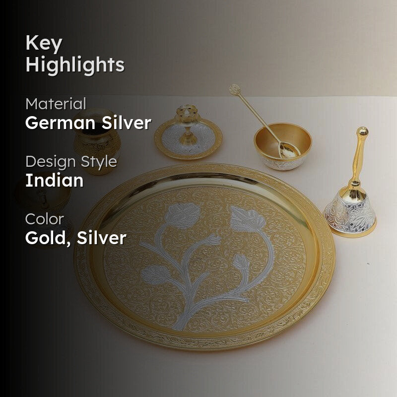 Shubhlabh Pooja Thali Set - Seven Piece Set media 2