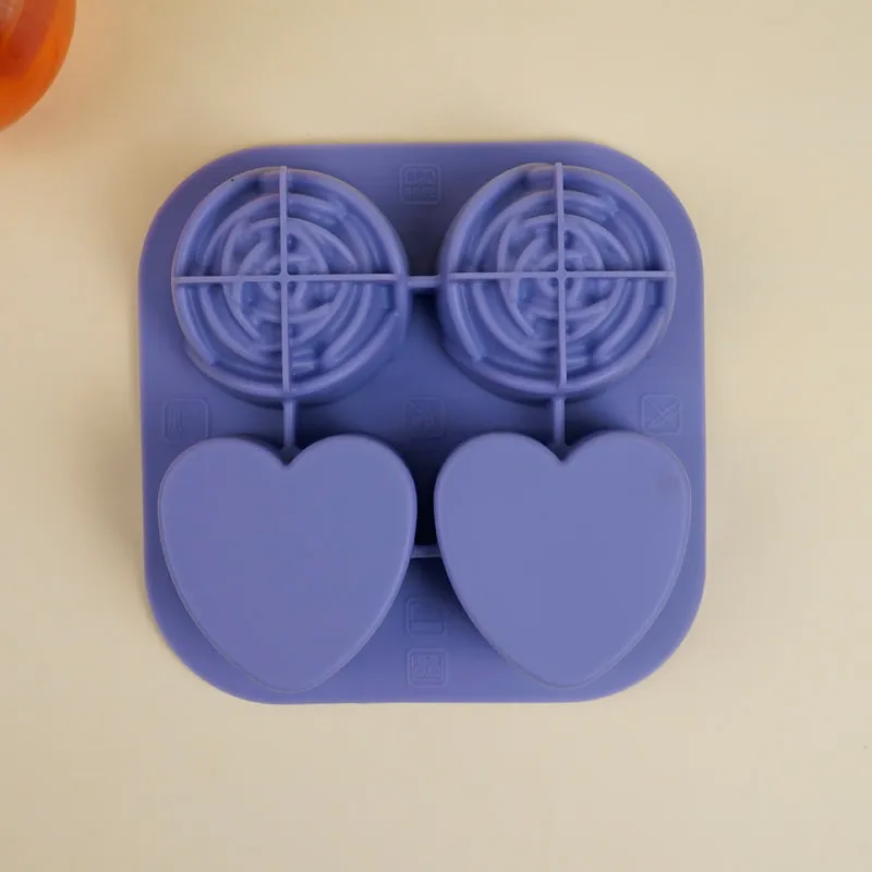 Rose Heart Silicone 4-Cube Ice Mould - Blue media 4
