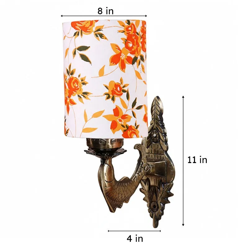 Ziada Stiva Ibis Flora Cylindrical Fabric & Metal Wall Lamp media 6