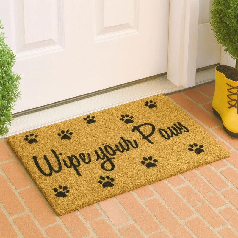 Wipe Your Paws Coir Door Mats - Brown media 1