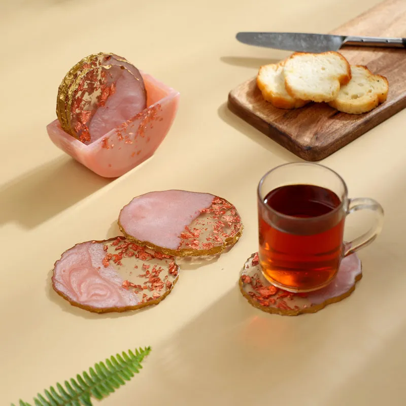 Fleck II Resin Coaster (Pink) - Seven Piece Set media 1