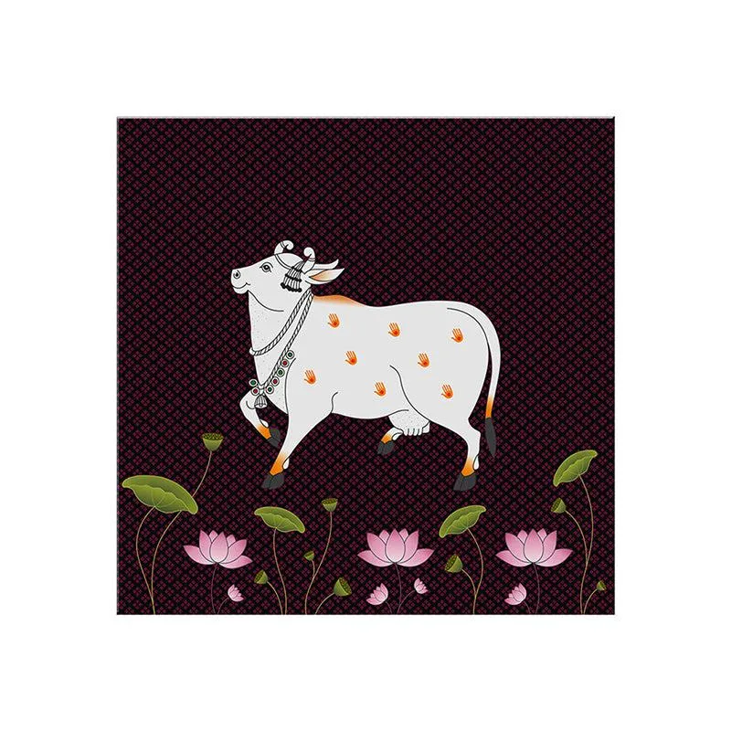 Traditional Rajastani Pichwai Cow Wall Painting media 5