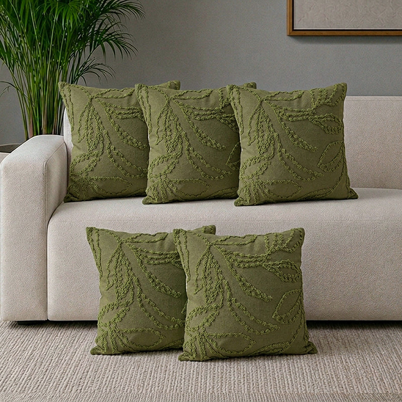 Tapestra Tufted Cushion Cover Set - Set Of Five - 18 x 18 Inches